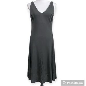 Lauren Ralph Lauren Black V-Neck Midi Dress